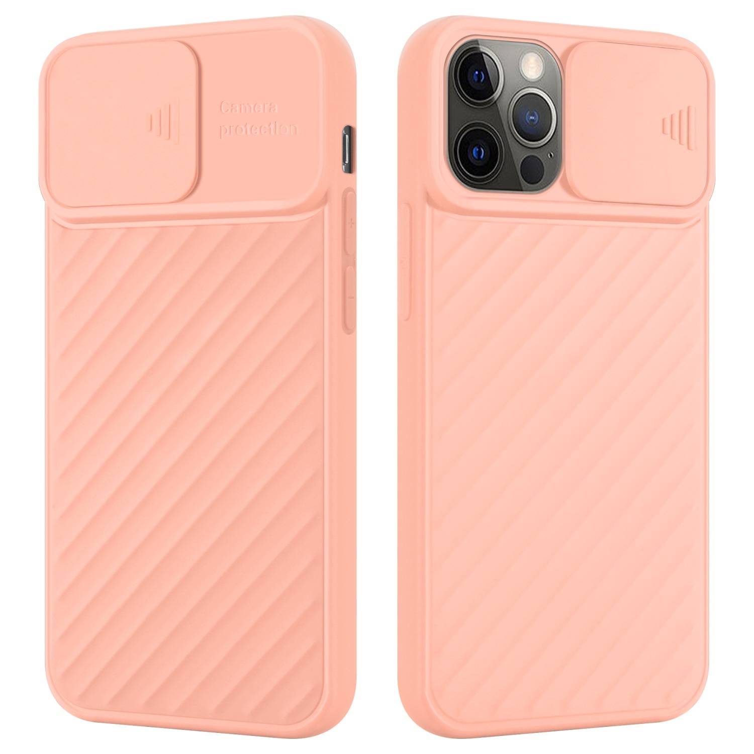 Cadorabo Hülle für Apple iPhone 12 / 12 PRO Schutzhülle in Rosa TPU Cover Etui Kameraschutz
