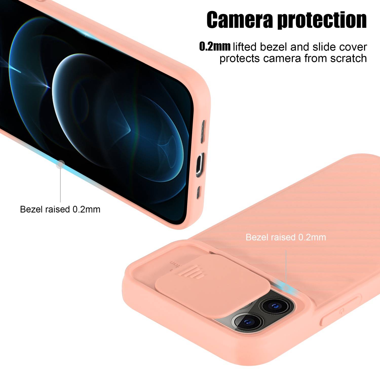 Cadorabo Hülle für Apple iPhone 12 / 12 PRO Schutzhülle in Rosa TPU Cover Etui Kameraschutz