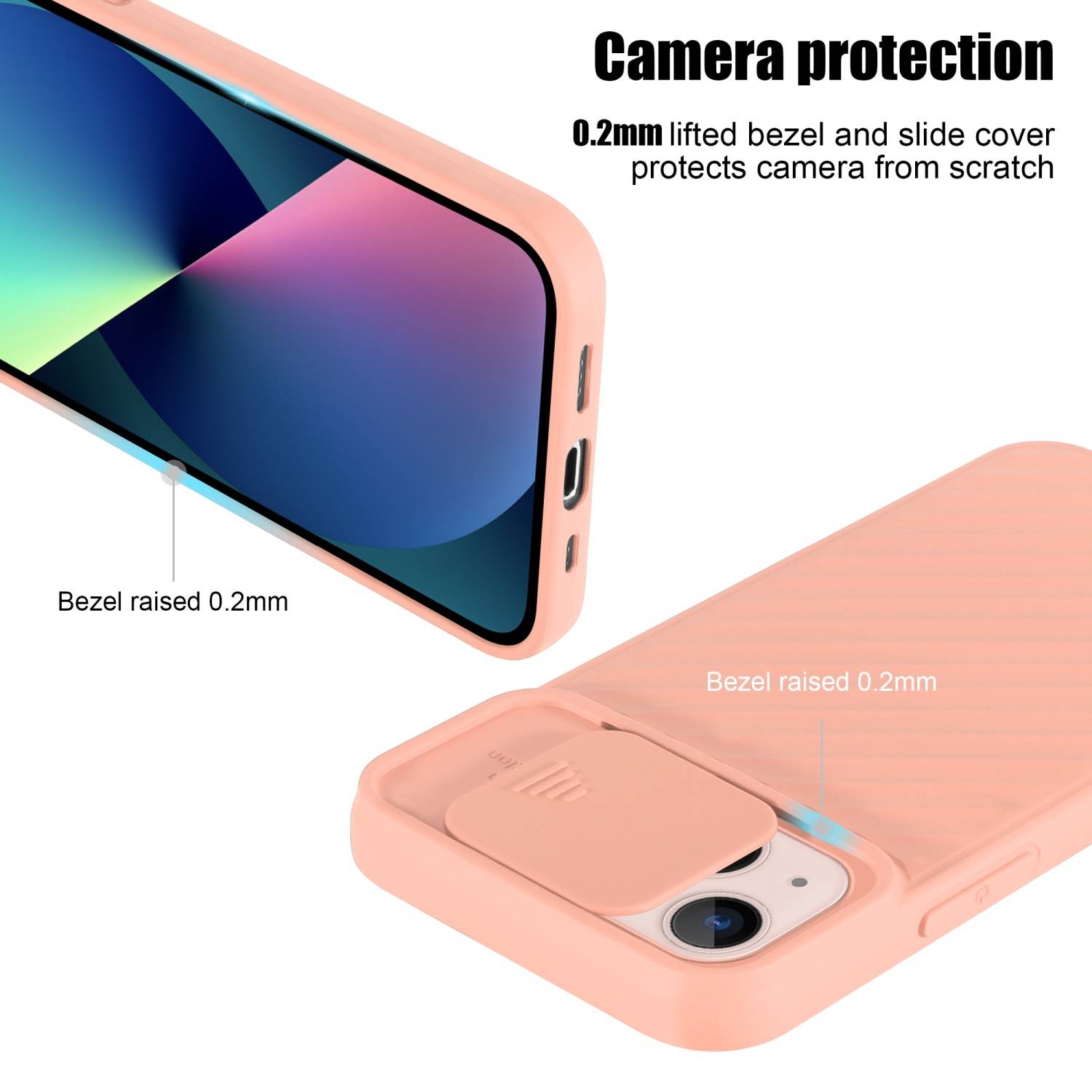 Cadorabo Hülle für Apple iPhone 13 Schutzhülle in Rosa TPU Cover Etui Kameraschutz