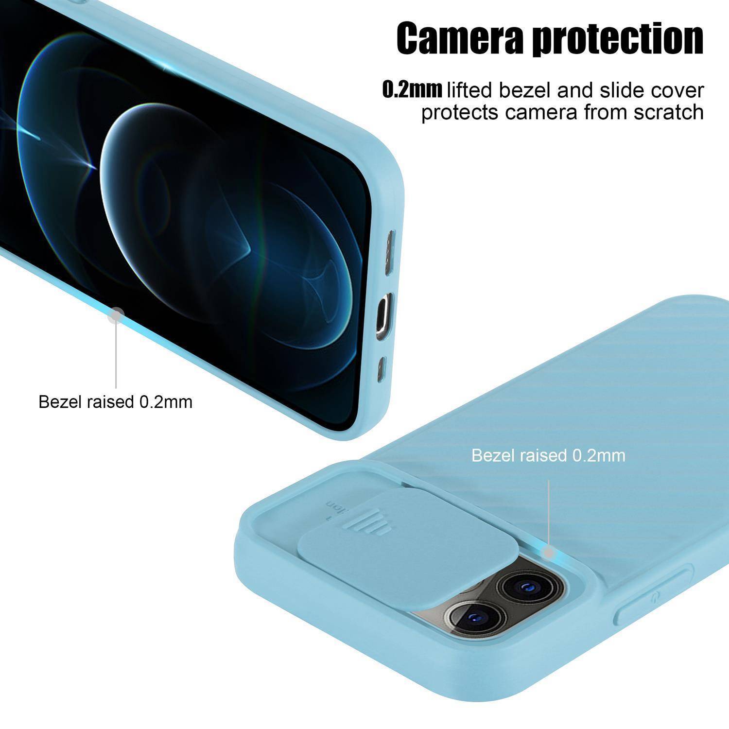 Cadorabo Hülle für Apple iPhone 13 PRO Schutzhülle in Türkis TPU Cover Etui Kameraschutz