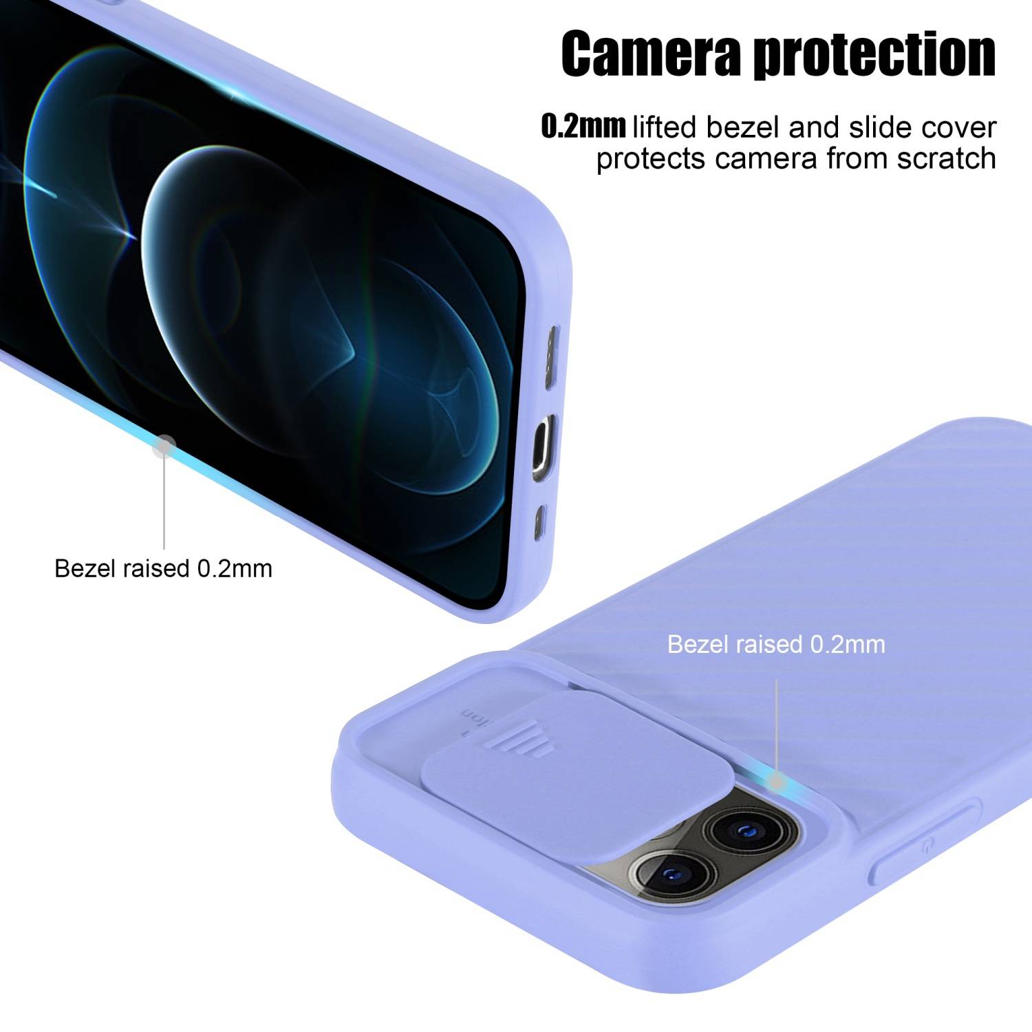 Cadorabo Hülle für Apple iPhone 13 PRO Schutzhülle in Lila TPU Cover Etui Kameraschutz