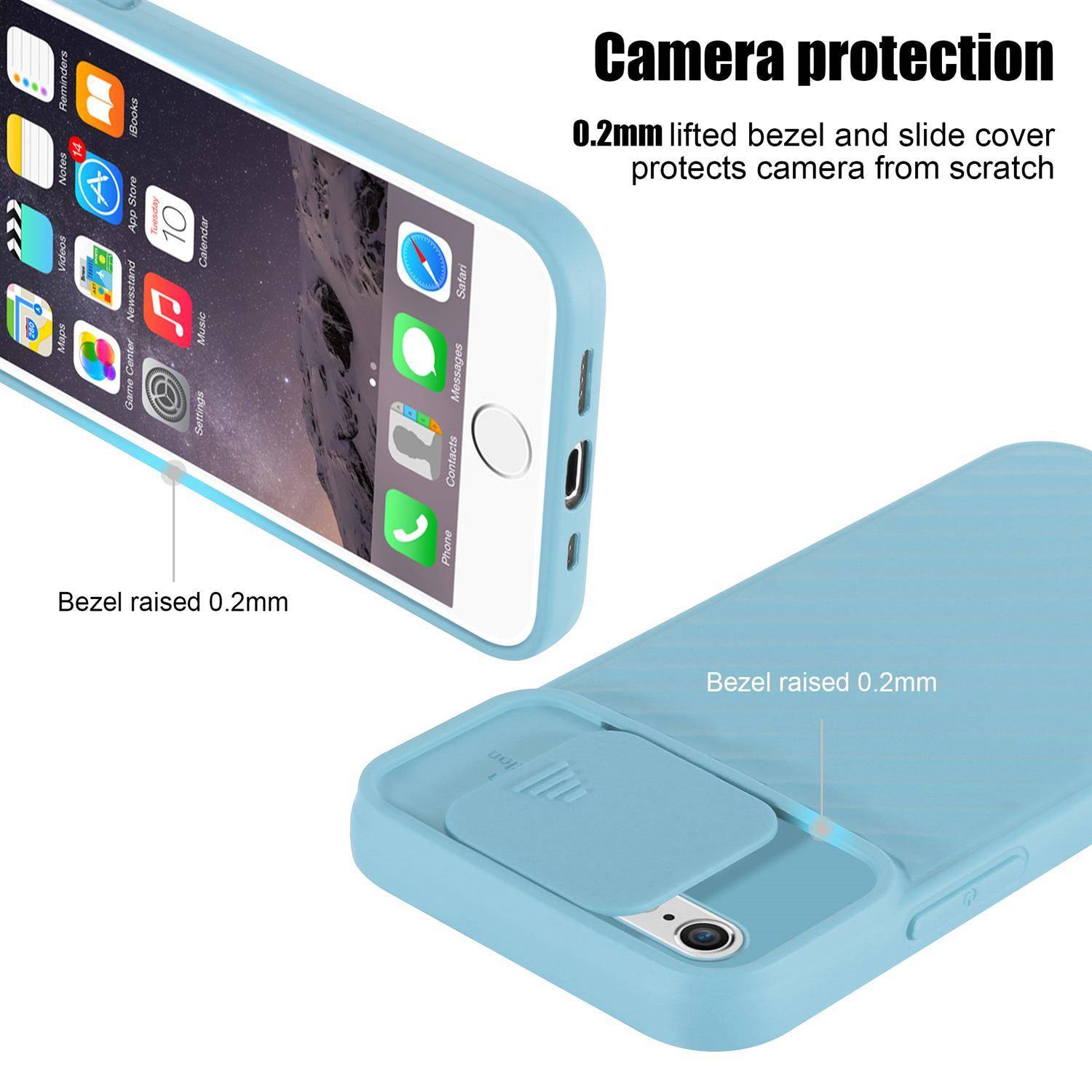 Cadorabo Hülle für Apple iPhone 6 / 6S Schutzhülle in Türkis TPU Cover Etui Kameraschutz