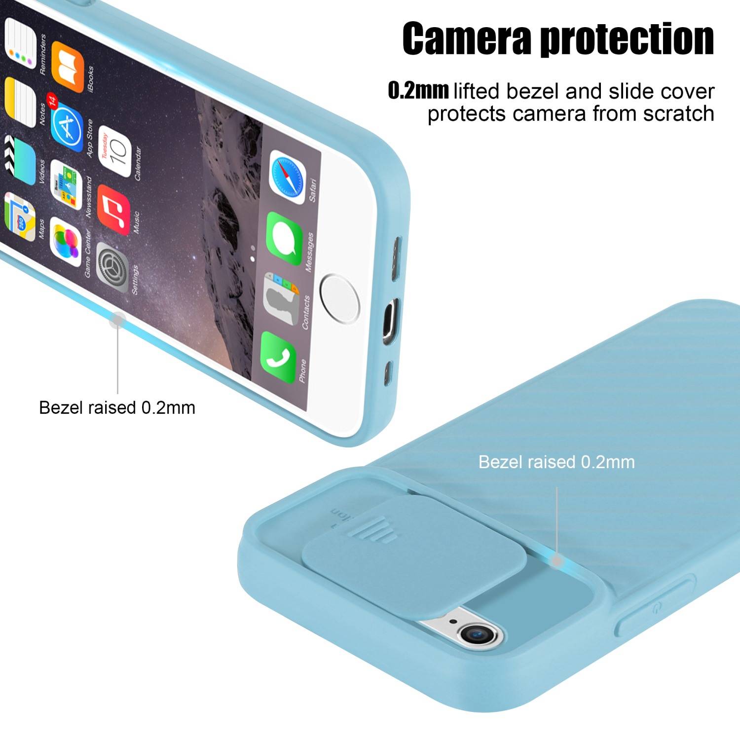 Cadorabo Hülle für Apple iPhone 6 / 6S Schutzhülle in Türkis TPU Cover Etui Kameraschutz