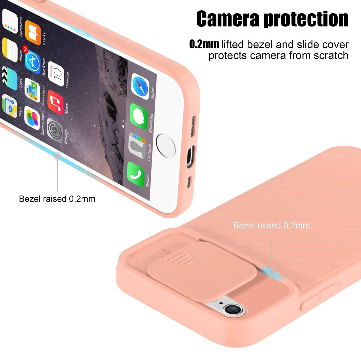 Cadorabo Hülle für Apple iPhone 6 / 6S Schutzhülle in Rosa TPU Cover Etui Kameraschutz