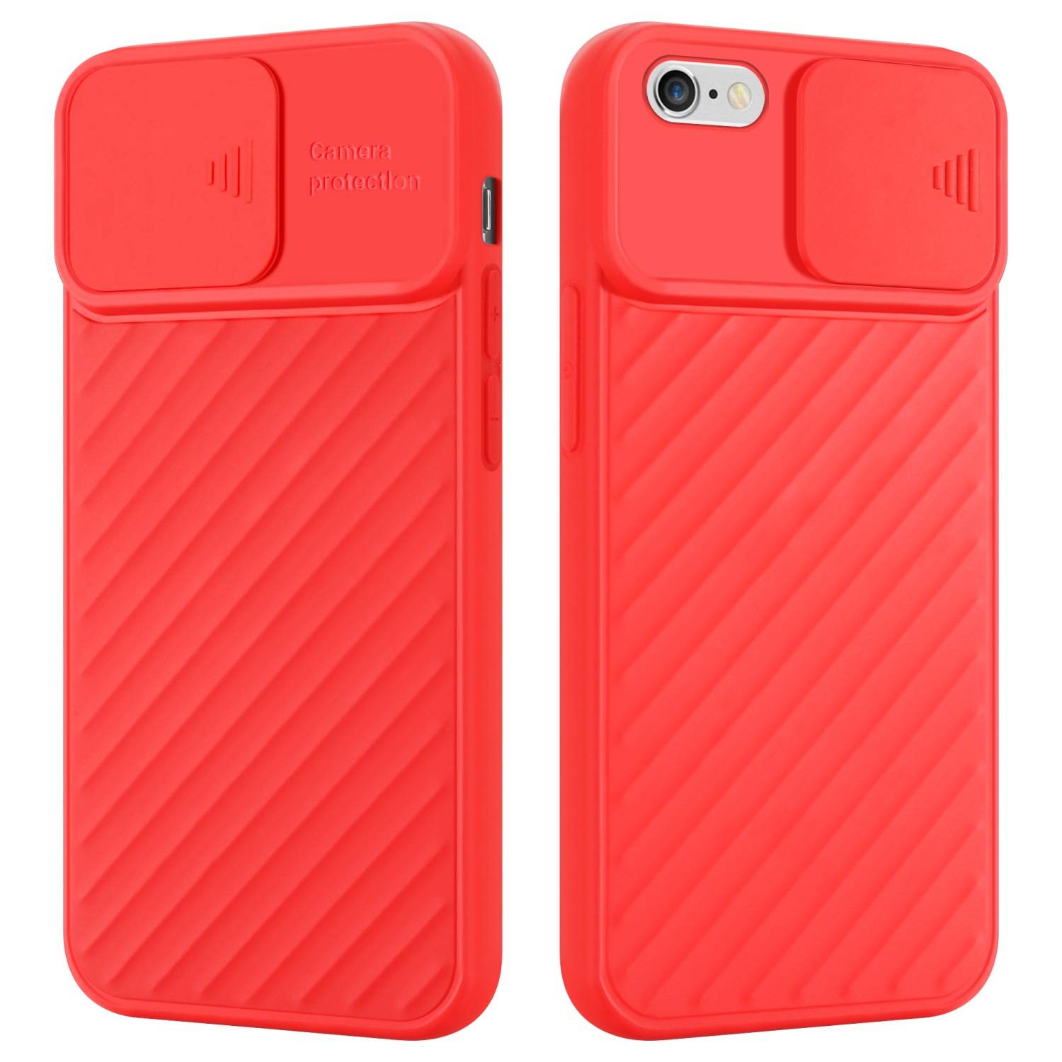 Cadorabo Hülle für Apple iPhone 6 / 6S Schutzhülle in Rot TPU Cover Etui Kameraschutz