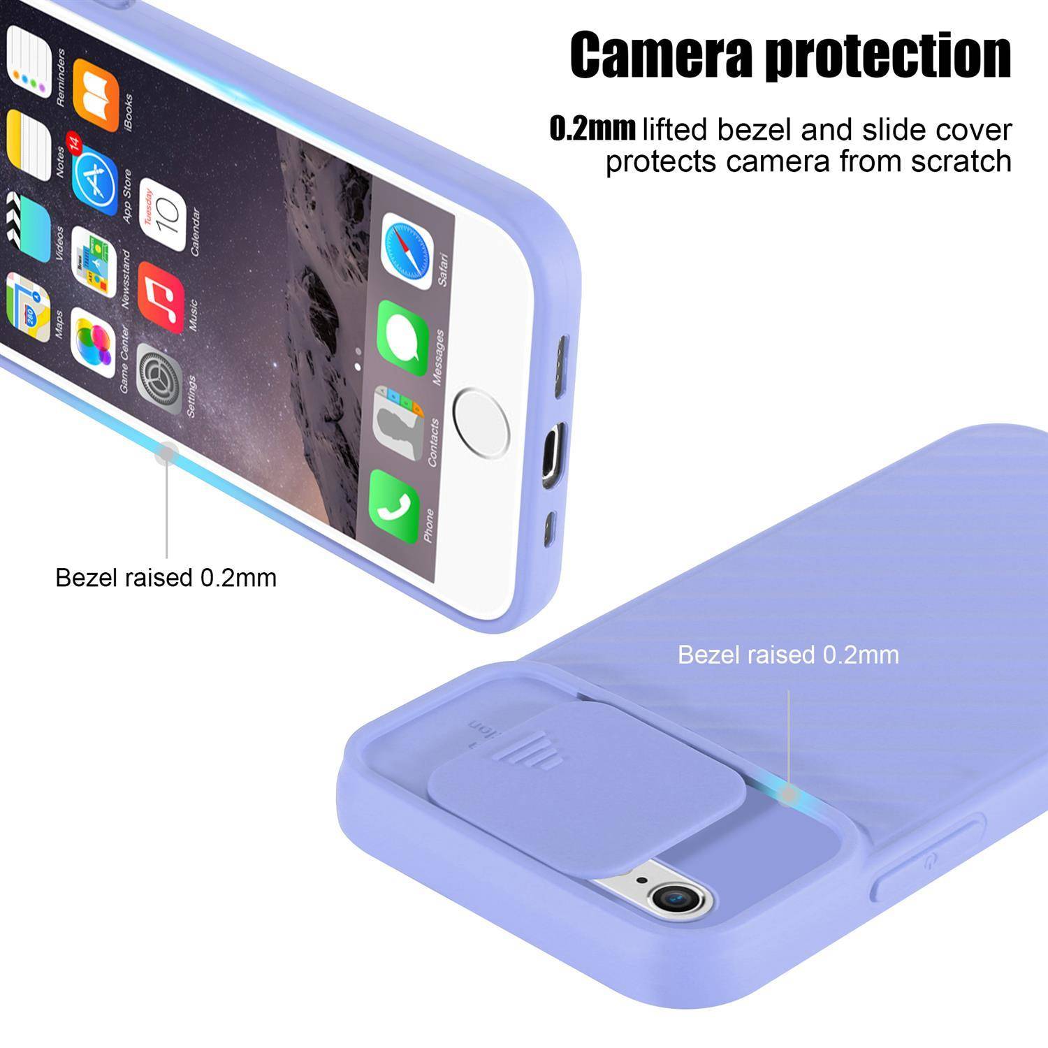 Cadorabo Hülle für Apple iPhone 6 / 6S Schutzhülle in Lila TPU Cover Etui Kameraschutz