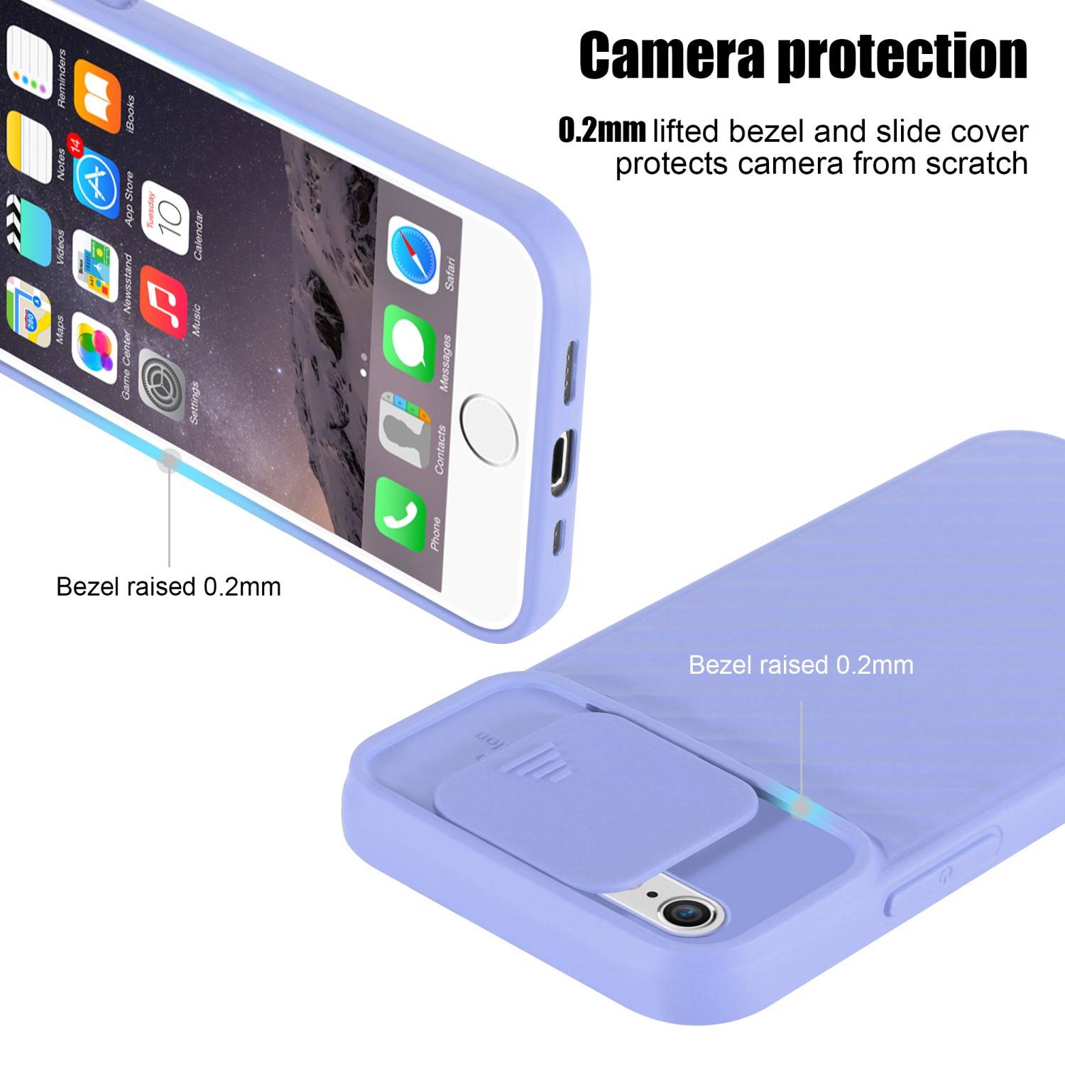 Cadorabo Hülle für Apple iPhone 6 / 6S Schutzhülle in Lila TPU Cover Etui Kameraschutz