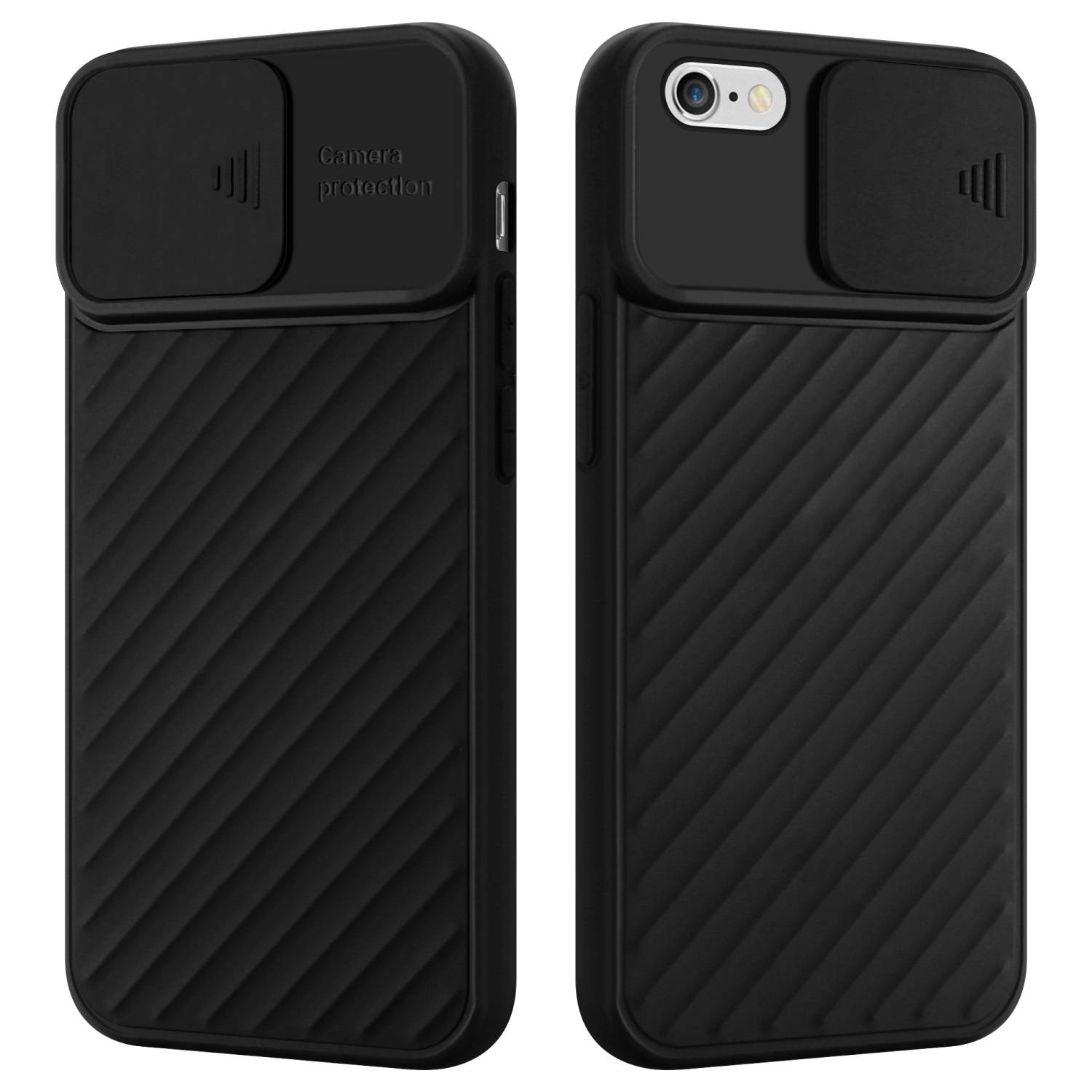 Cadorabo Hülle für Apple iPhone 6 / 6S Schutzhülle in Schwarz TPU Cover Etui Kameraschutz
