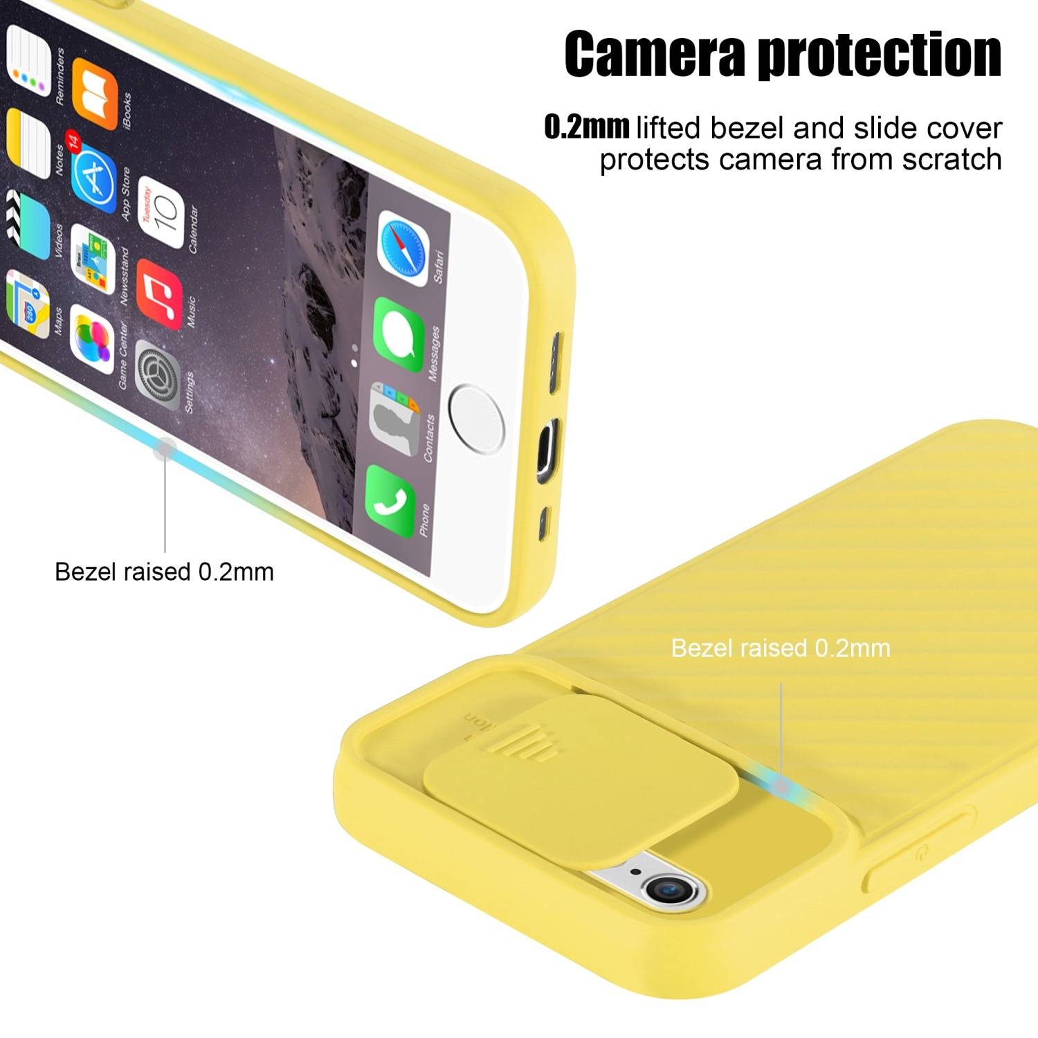Cadorabo Hülle für Apple iPhone 6 PLUS / 6S PLUS Schutzhülle in Gelb TPU Cover Etui Kameraschutz