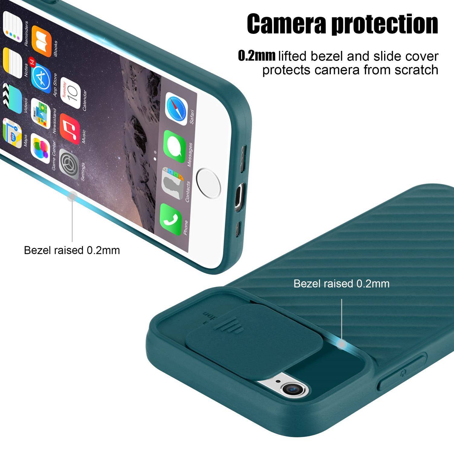Cadorabo Hülle für Apple iPhone 6 PLUS / 6S PLUS Schutzhülle in Grün TPU Cover Etui Kameraschutz