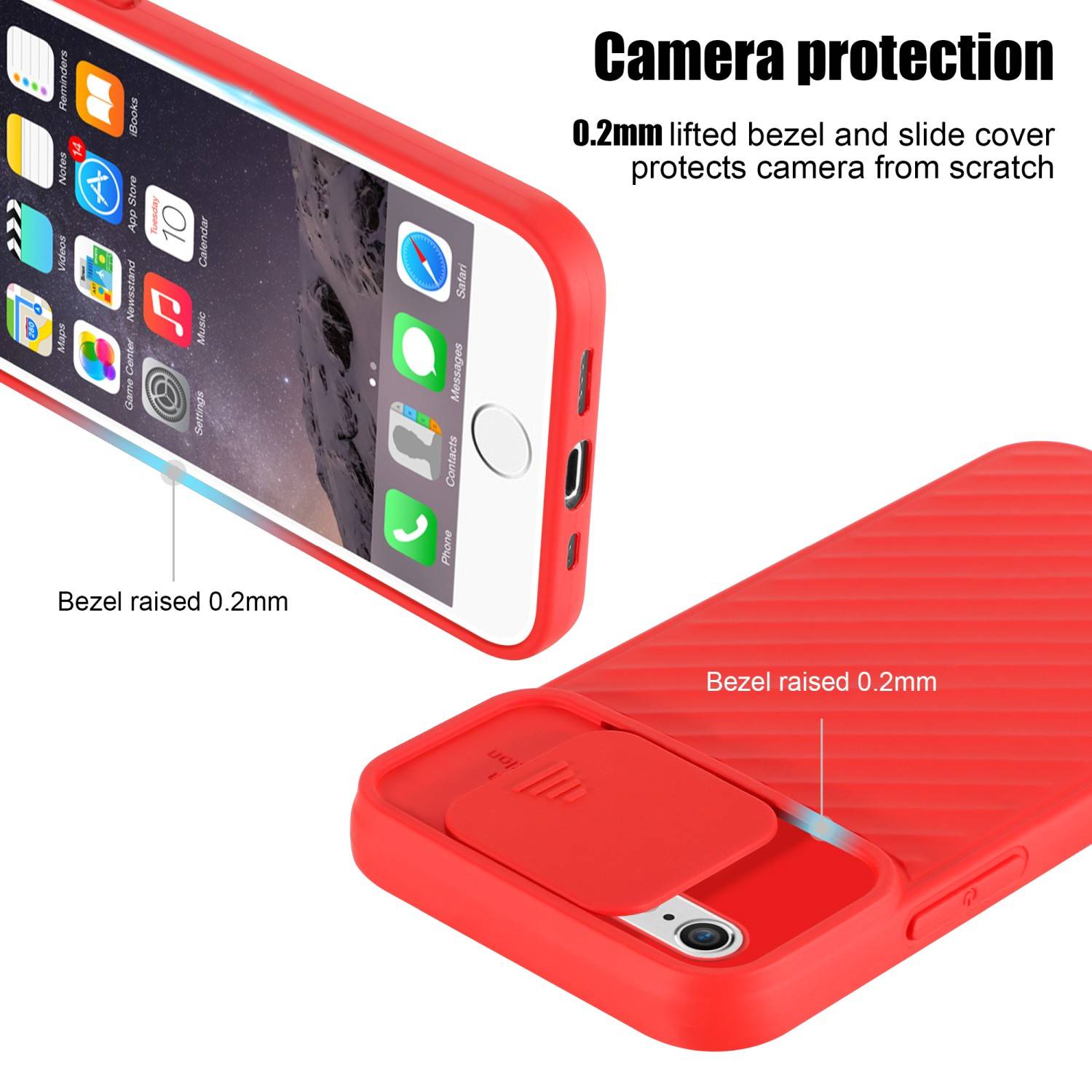 Cadorabo Hülle für Apple iPhone 6 PLUS / 6S PLUS Schutzhülle in Rot TPU Cover Etui Kameraschutz