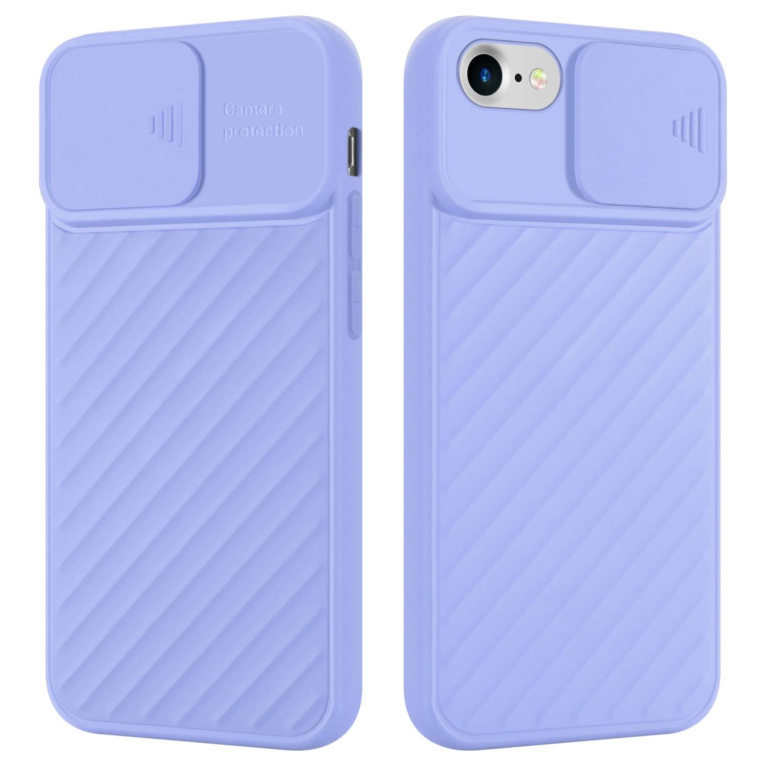 Cadorabo Hülle für Apple iPhone 7 / 7S / 8 / SE 2020 Schutzhülle in Lila TPU Cover Etui Kameraschutz