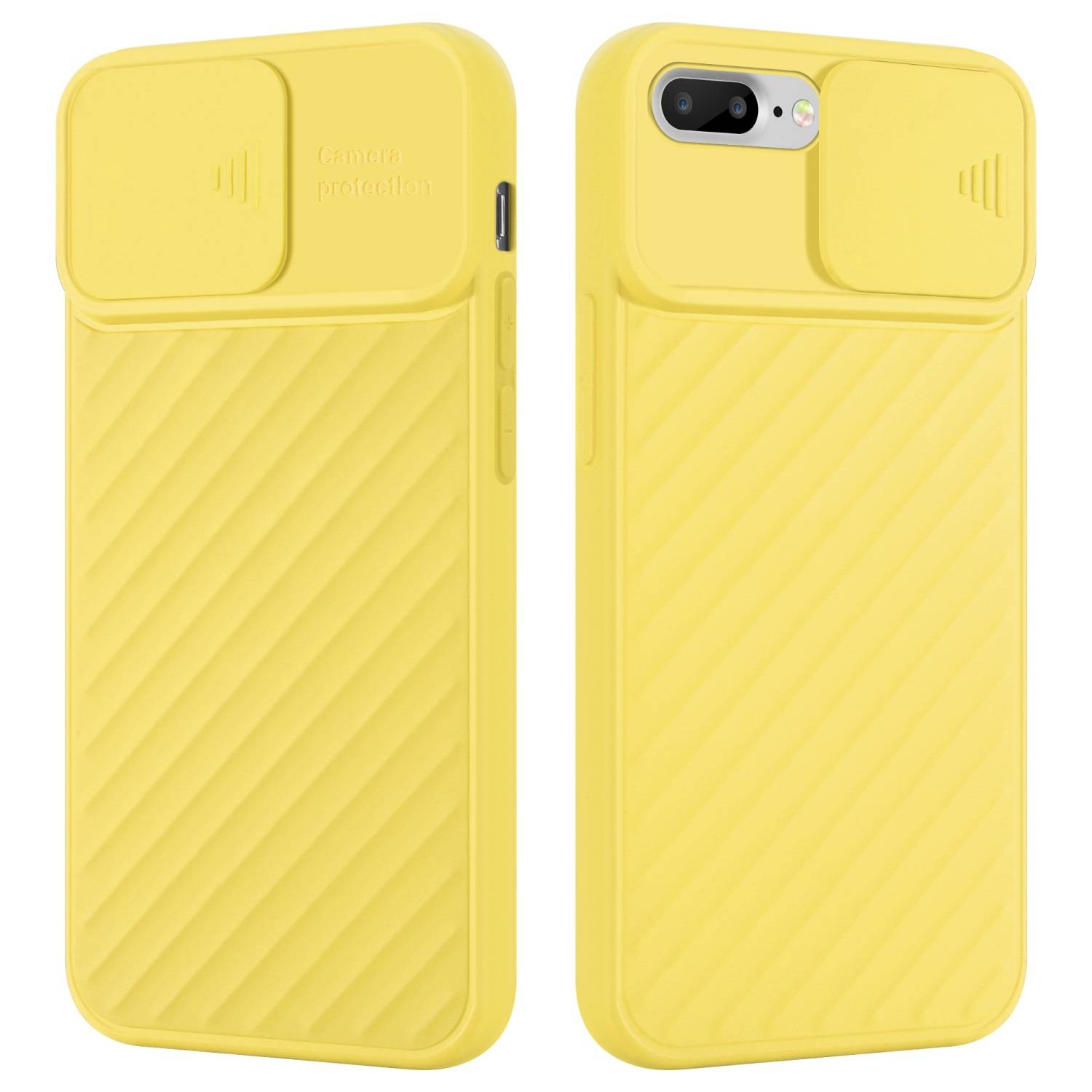 Cadorabo Hülle für Apple iPhone 7 PLUS / 7S PLUS / 8 PLUS Schutzhülle in Gelb TPU Cover Etui Kameraschutz