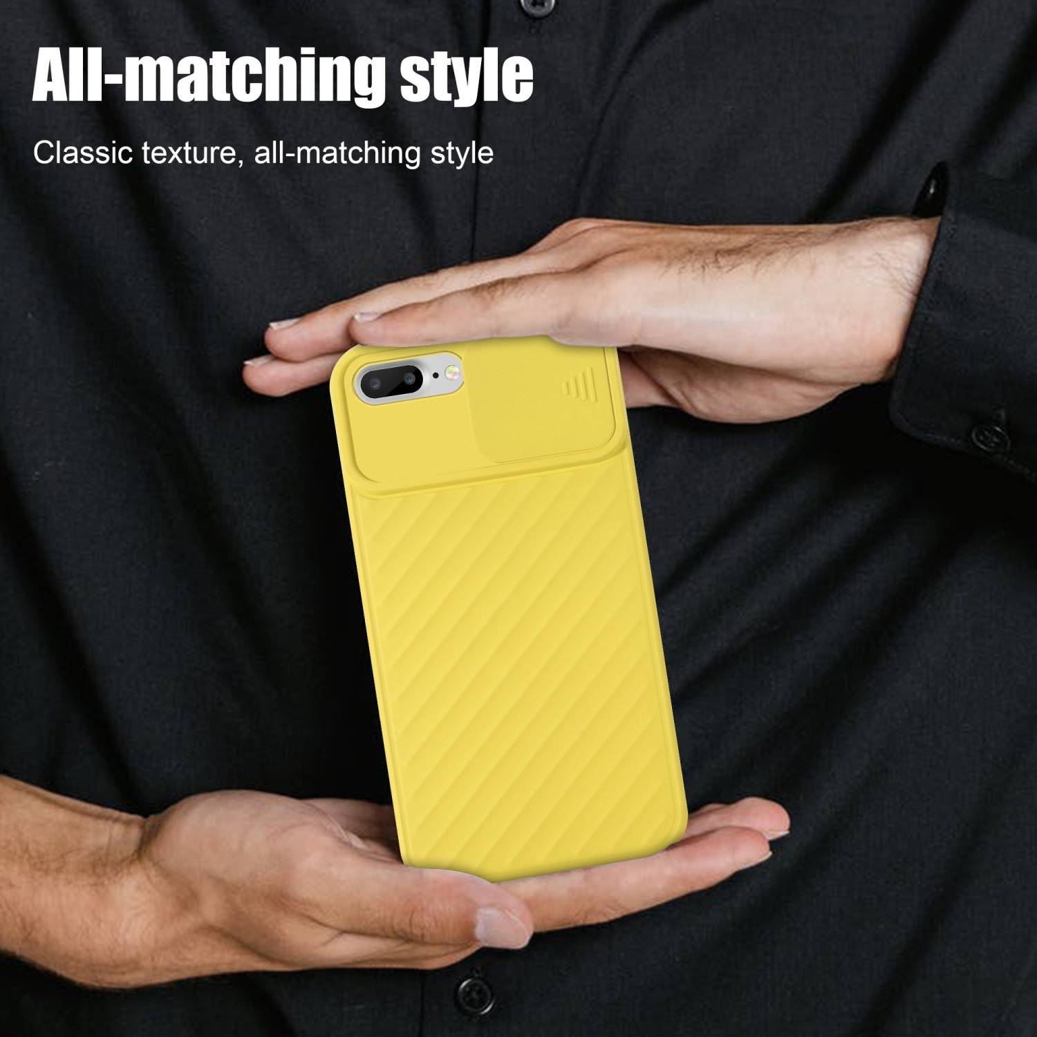 Cadorabo Hülle für Apple iPhone 7 PLUS / 7S PLUS / 8 PLUS Schutzhülle in Gelb TPU Cover Etui Kameraschutz