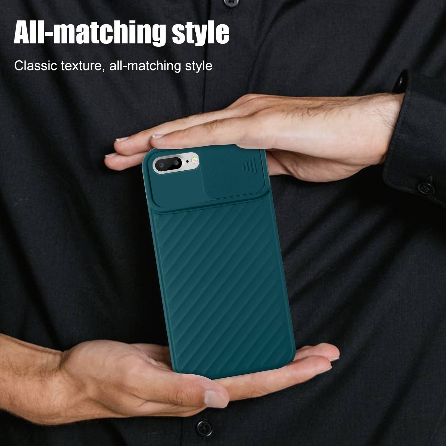 Cadorabo Hülle für Apple iPhone 7 PLUS / 7S PLUS / 8 PLUS Schutzhülle in Grün TPU Cover Etui Kameraschutz