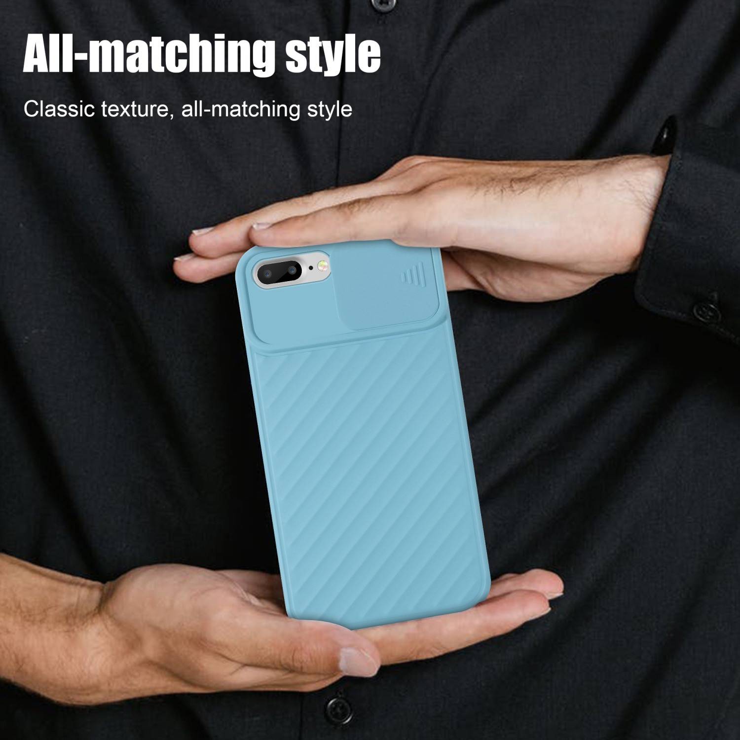 Cadorabo Hülle für Apple iPhone 7 PLUS / 7S PLUS / 8 PLUS Schutzhülle in Türkis TPU Cover Etui Kameraschutz