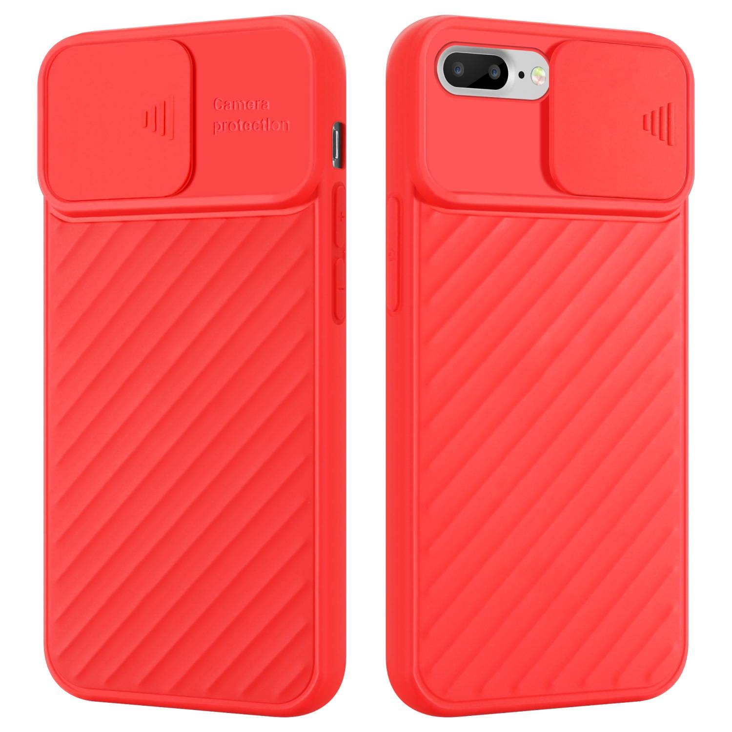 Cadorabo Hülle für Apple iPhone 7 PLUS / 7S PLUS / 8 PLUS Schutzhülle in Rot TPU Cover Etui Kameraschutz