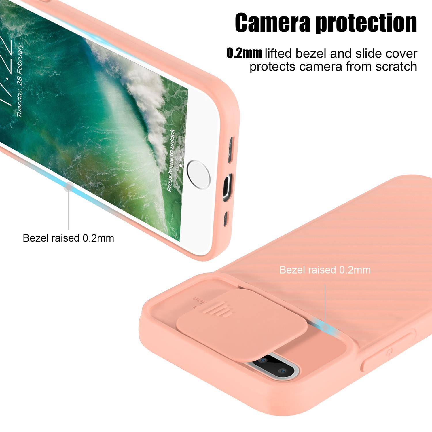 Cadorabo Hülle für Apple iPhone 7 PLUS / 7S PLUS / 8 PLUS Schutzhülle in Rot TPU Cover Etui Kameraschutz