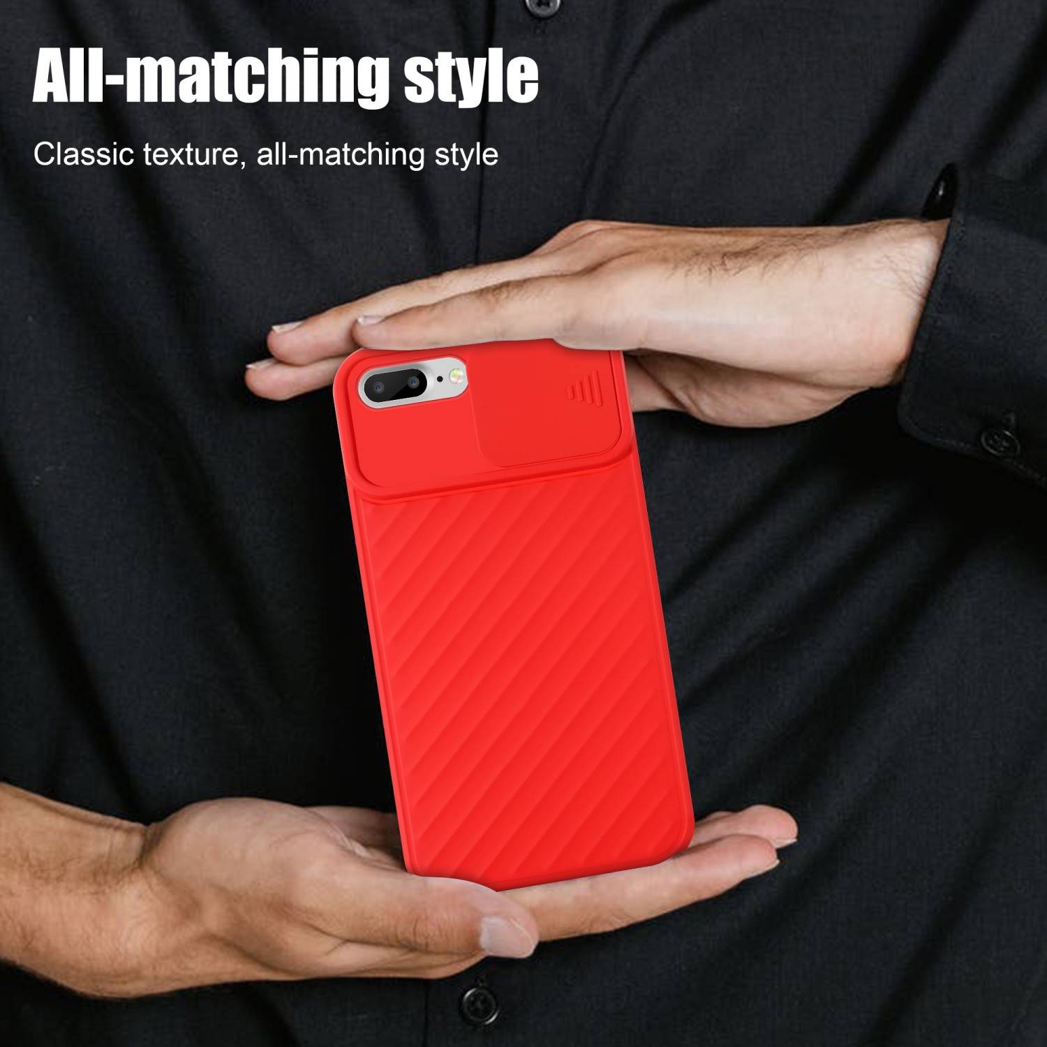 Cadorabo Hülle für Apple iPhone 7 PLUS / 7S PLUS / 8 PLUS Schutzhülle in Rot TPU Cover Etui Kameraschutz