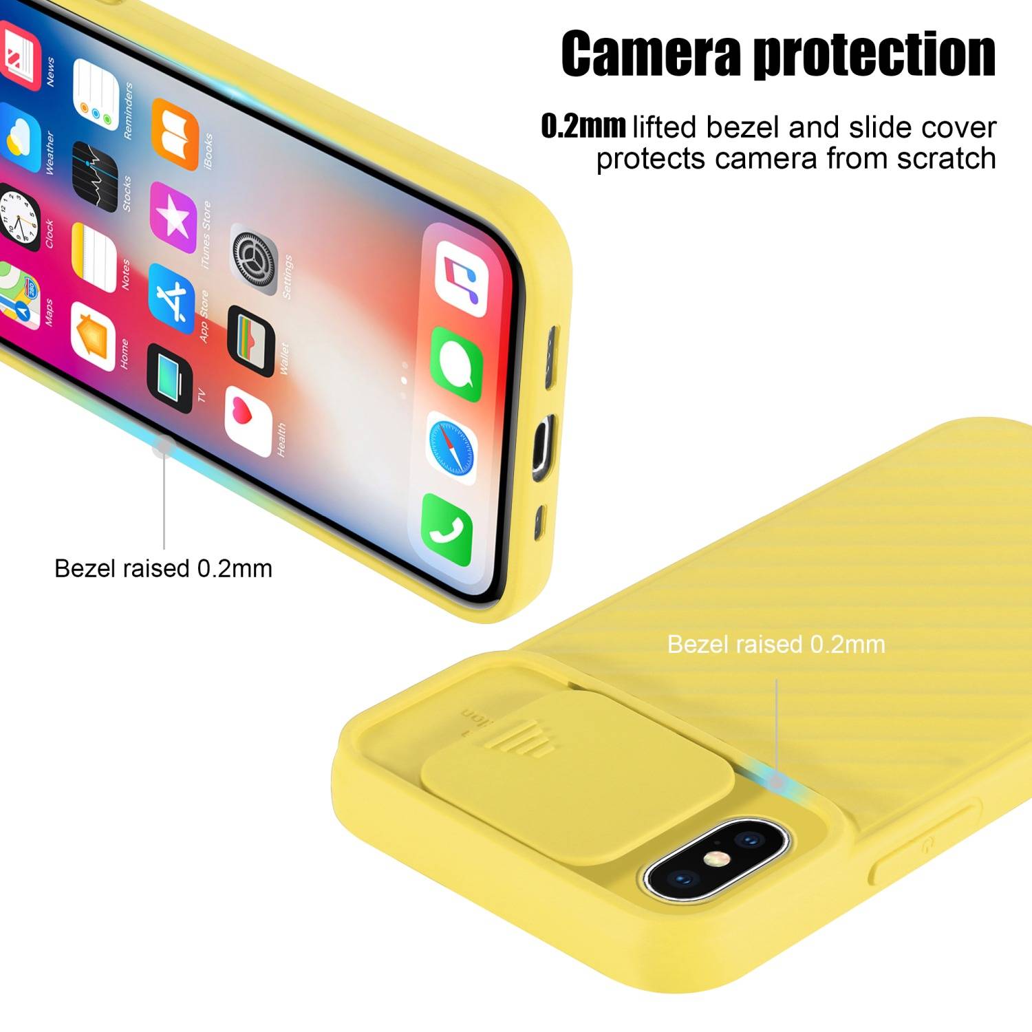 Cadorabo Hülle für Apple iPhone X / XS Schutzhülle in Gelb TPU Cover Etui Kameraschutz