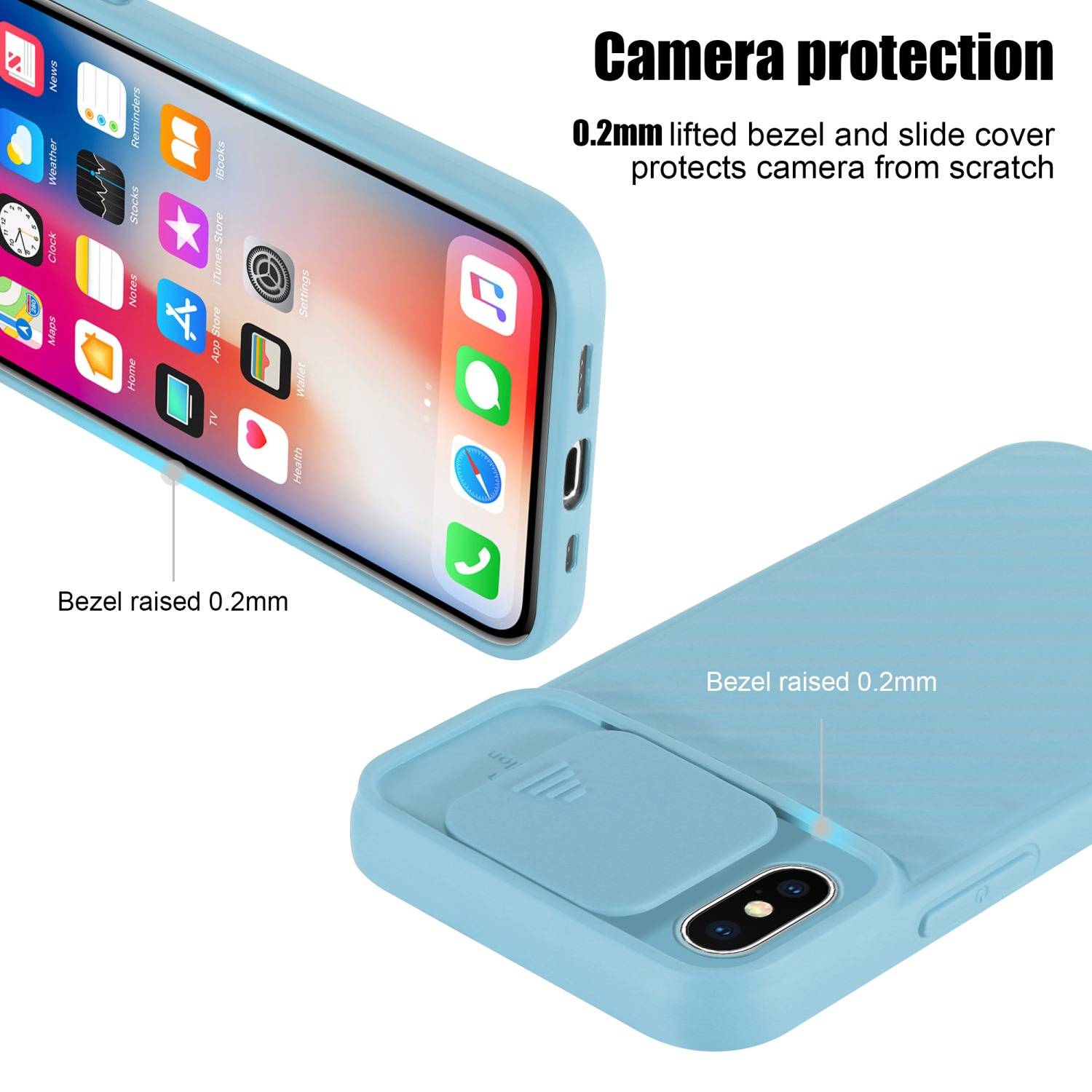 Cadorabo Hülle für Apple iPhone X / XS Schutzhülle in Türkis TPU Cover Etui Kameraschutz