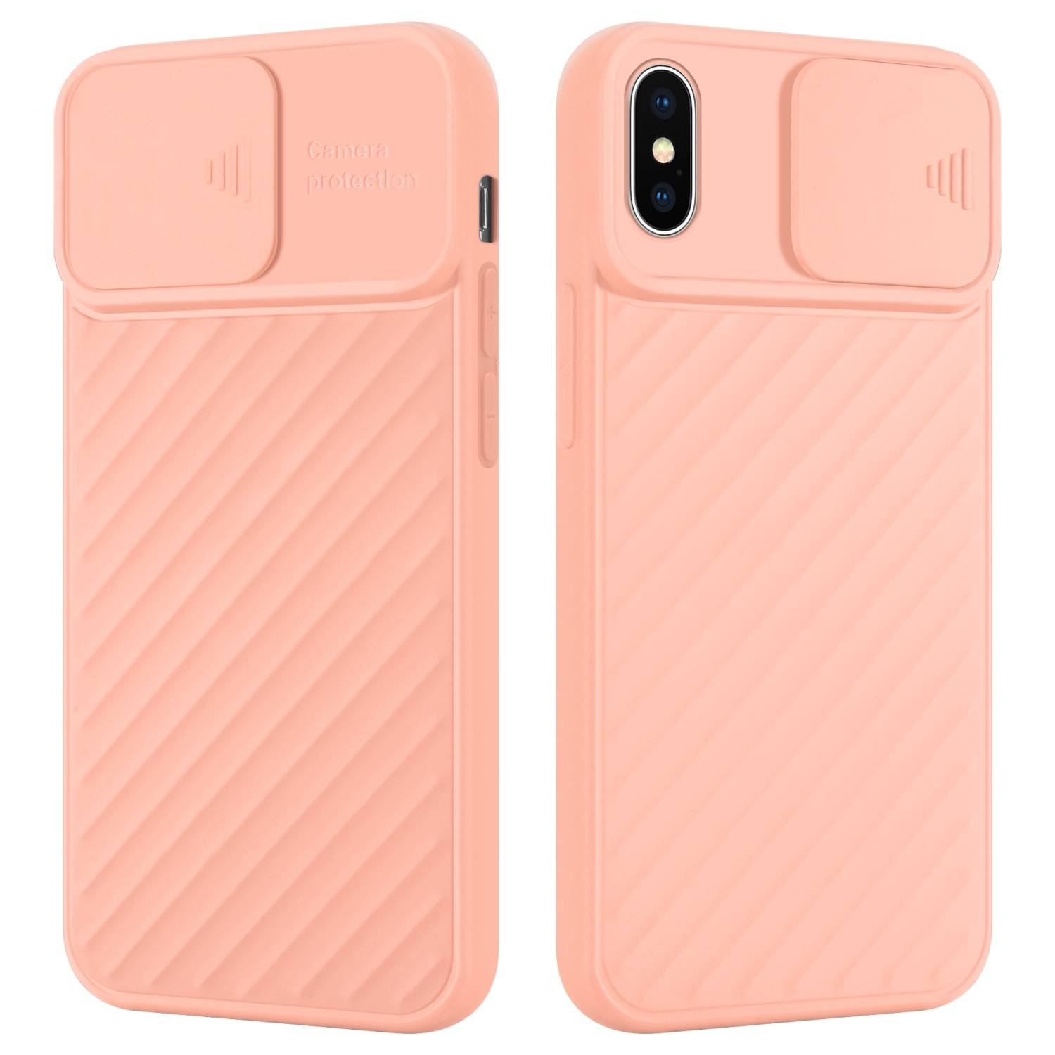 Cadorabo Hülle für Apple iPhone X / XS Schutzhülle in Rosa TPU Cover Etui Kameraschutz
