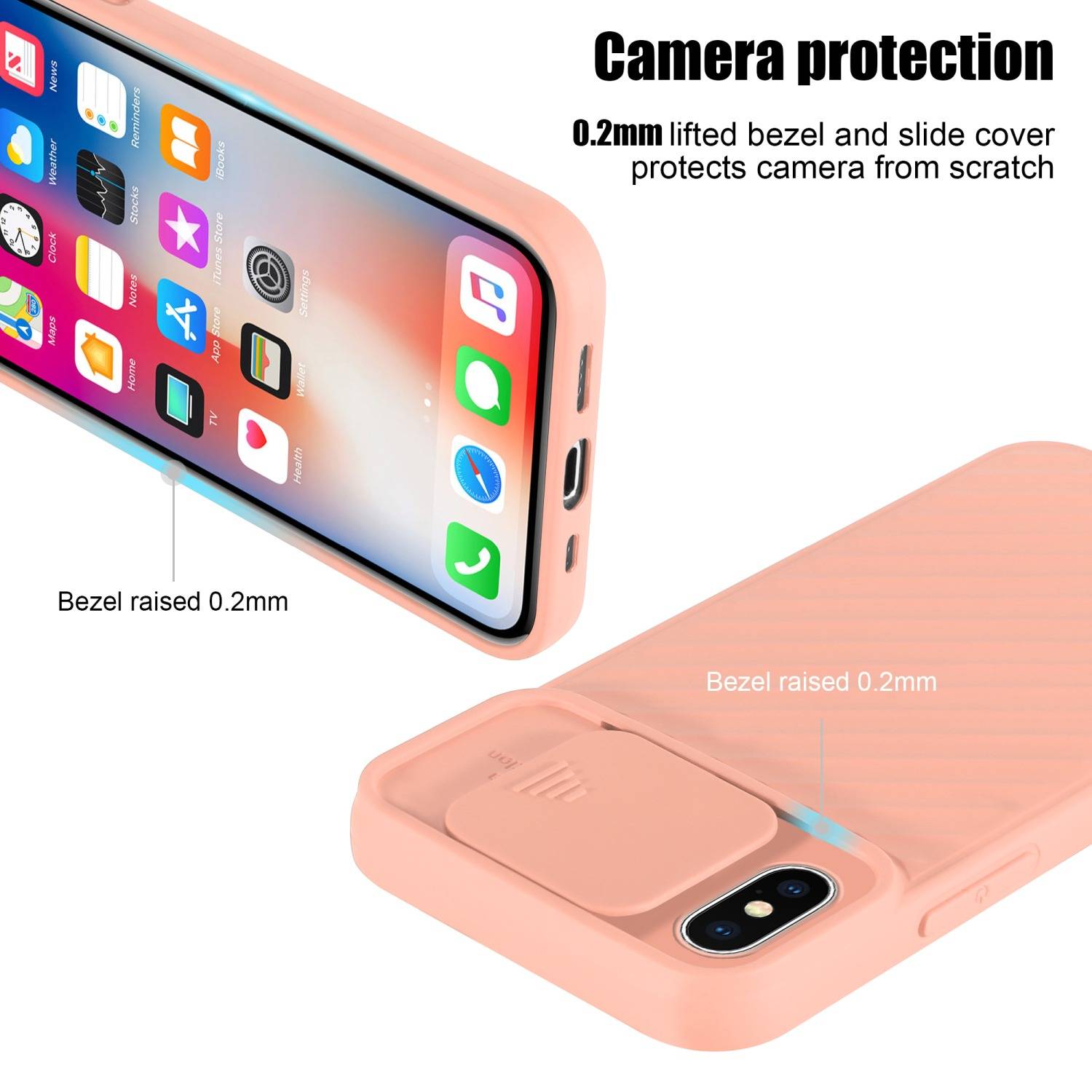 Cadorabo Hülle für Apple iPhone X / XS Schutzhülle in Rosa TPU Cover Etui Kameraschutz