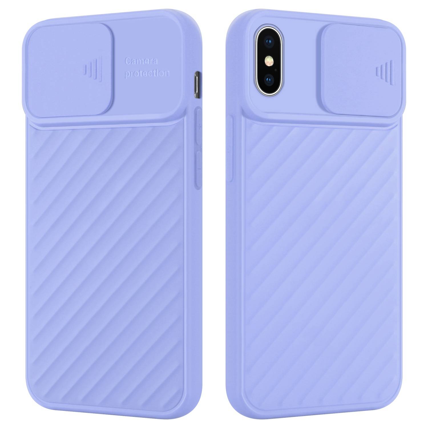 Cadorabo Hülle für Apple iPhone X / XS Schutzhülle in Lila TPU Cover Etui Kameraschutz