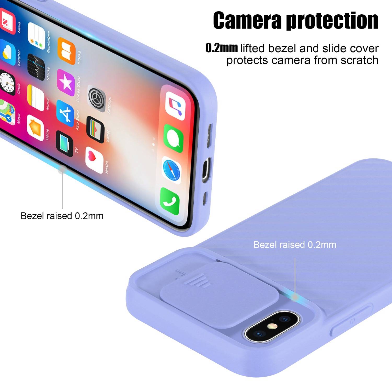 Cadorabo Hülle für Apple iPhone X / XS Schutzhülle in Lila TPU Cover Etui Kameraschutz