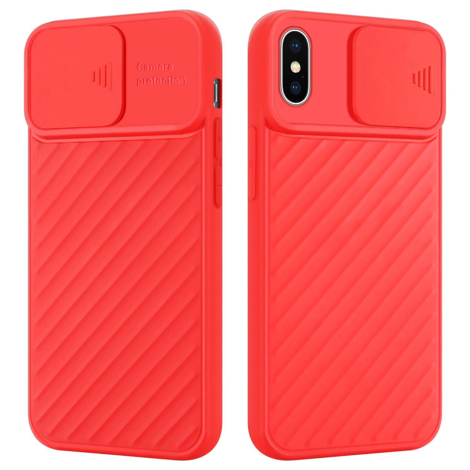 Cadorabo Hülle für Apple iPhone XS MAX Schutzhülle in Rot TPU Cover Etui Kameraschutz