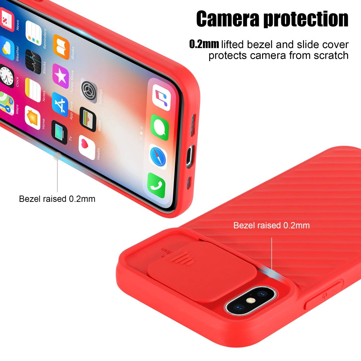 Cadorabo Hülle für Apple iPhone XS MAX Schutzhülle in Rot TPU Cover Etui Kameraschutz