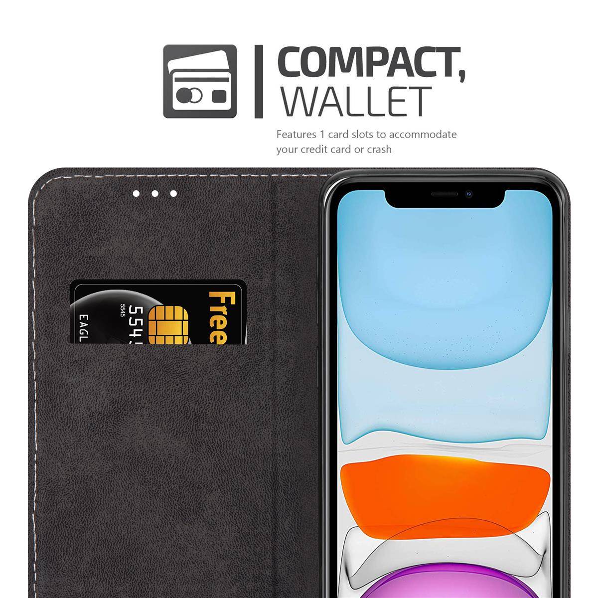 Cadorabo Hülle für Apple iPhone 11 Schutzhülle in Rosa SHandyhülle Book Case Etui Kunstleder