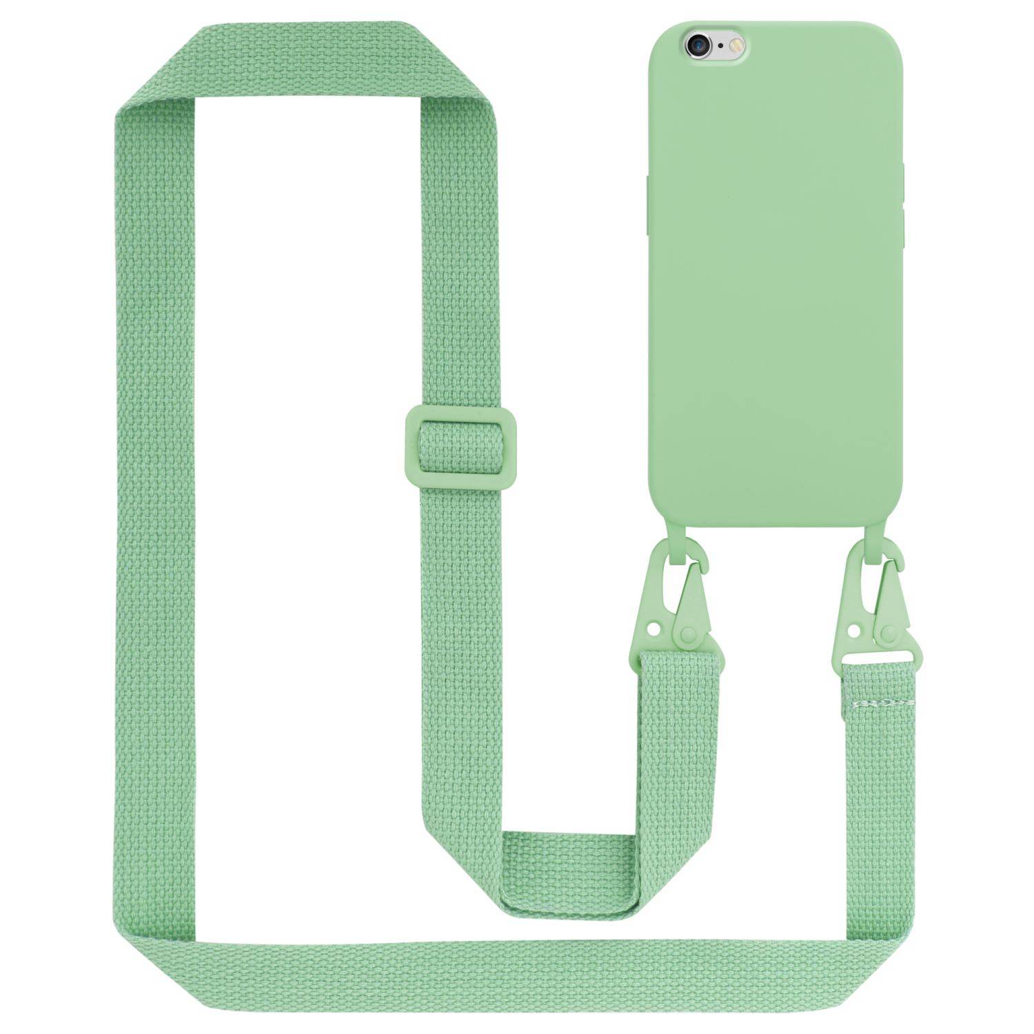 Cadorabo Schutzhülle für Apple iPhone 6 PLUS / 6S PLUS Hülle in Grün Handykette Etui längenverstellbar Kordel Band