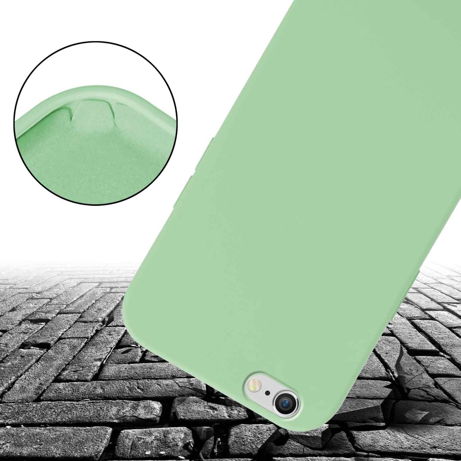 Cadorabo Schutzhülle für Apple iPhone 6 PLUS / 6S PLUS Hülle in Grün Handykette Etui längenverstellbar Kordel Band