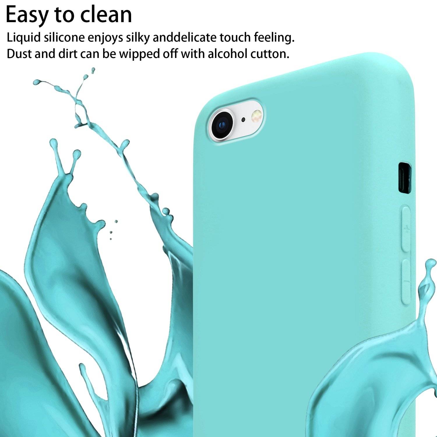 Cadorabo Schutzhülle für Apple iPhone 7 / 7S / 8 / SE 2020 Hülle in Türkis Handykette Etui längenverstellbar Kordel Band