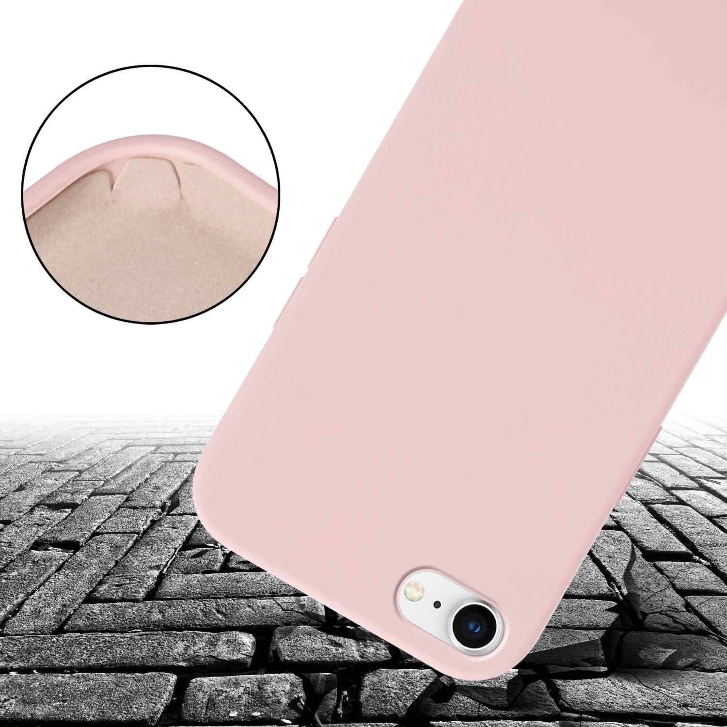 Cadorabo Schutzhülle für Apple iPhone 7 / 7S / 8 / SE 2020 Hülle in Rosa Handykette Etui längenverstellbar Kordel Band