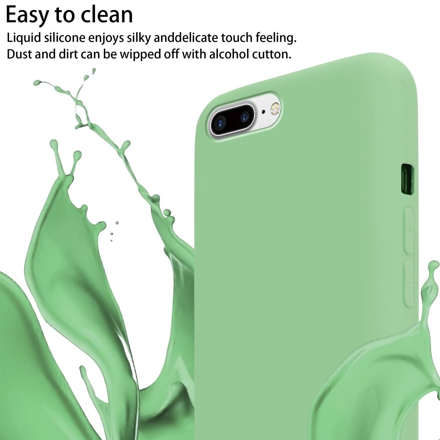 Cadorabo Schutzhülle für Apple iPhone 7 PLUS / 7S PLUS / 8 PLUS Hülle in Grün Handykette Etui längenverstellbar Kordel