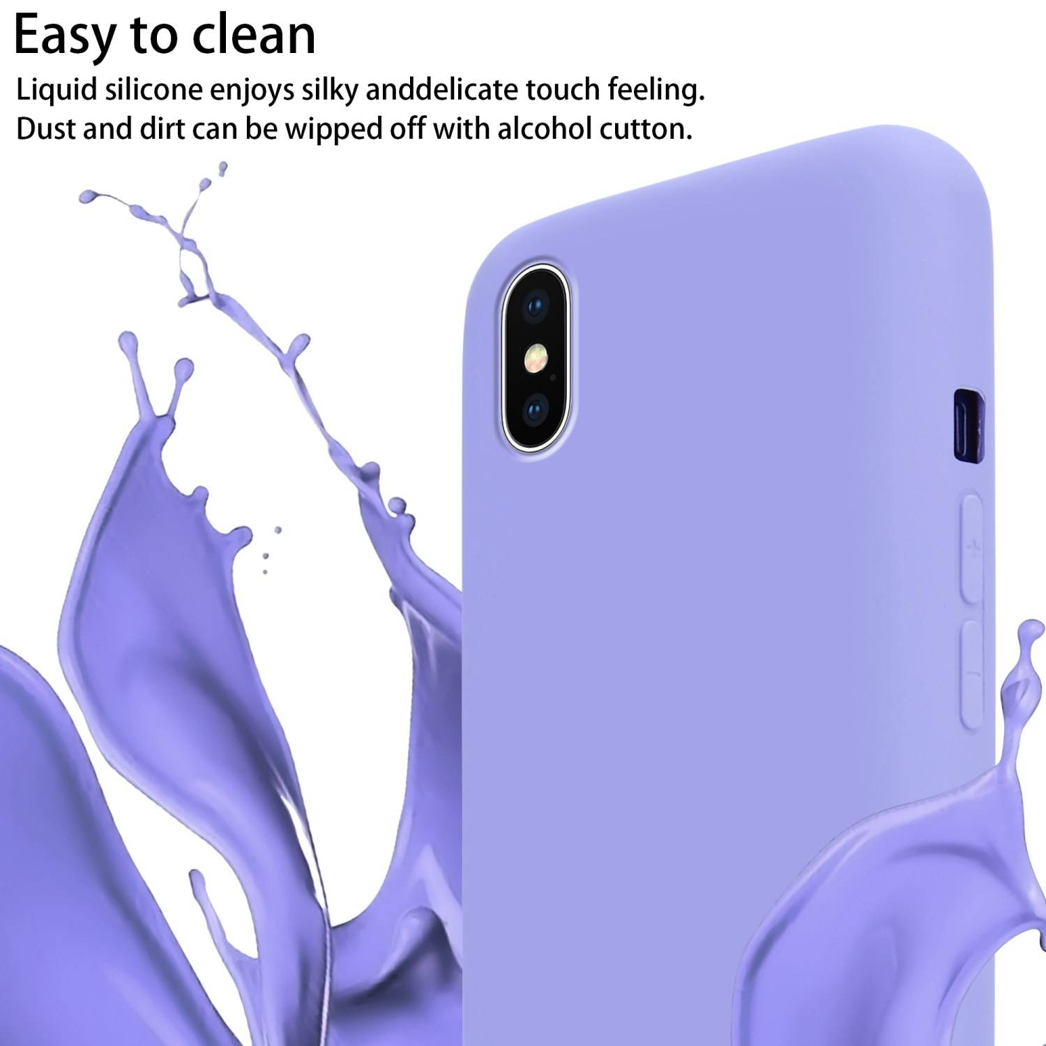 Cadorabo Schutzhülle für Apple iPhone X / XS Hülle in Lila Handykette Etui längenverstellbar Kordel Band