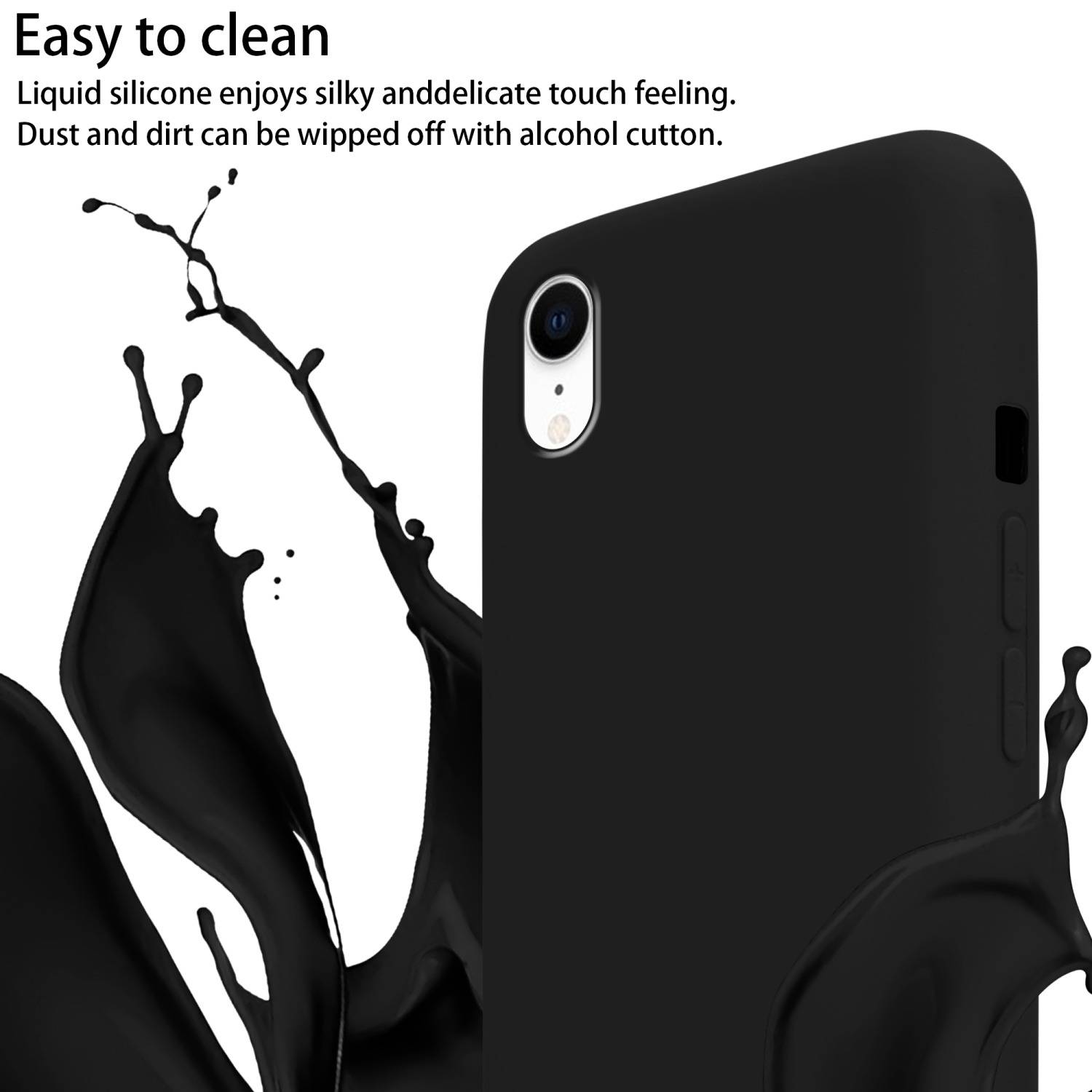 Cadorabo Schutzhülle für Apple iPhone XR Hülle in Schwarz Handykette Etui längenverstellbar Kordel Band