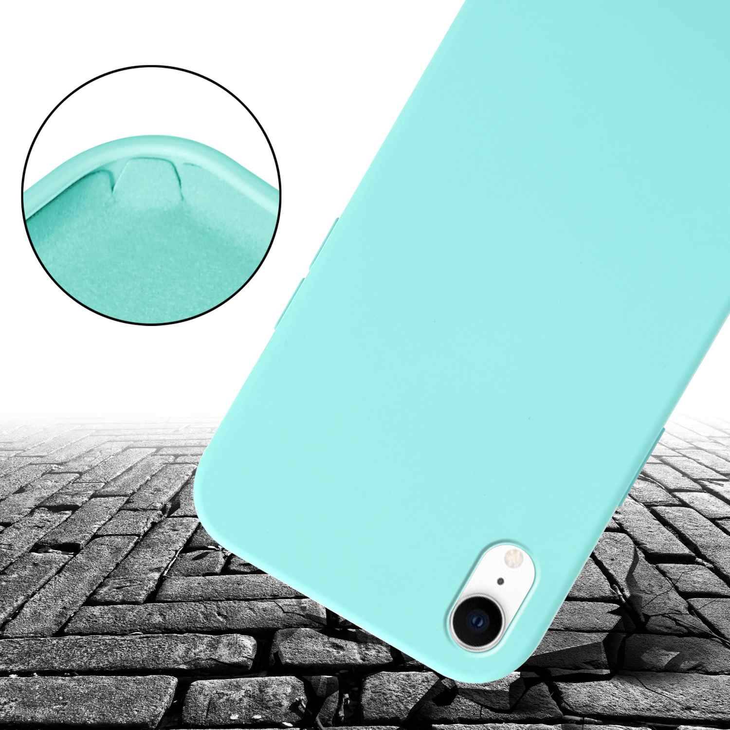 Cadorabo Schutzhülle für Apple iPhone XR Hülle in Türkis Handykette Etui längenverstellbar Kordel Band