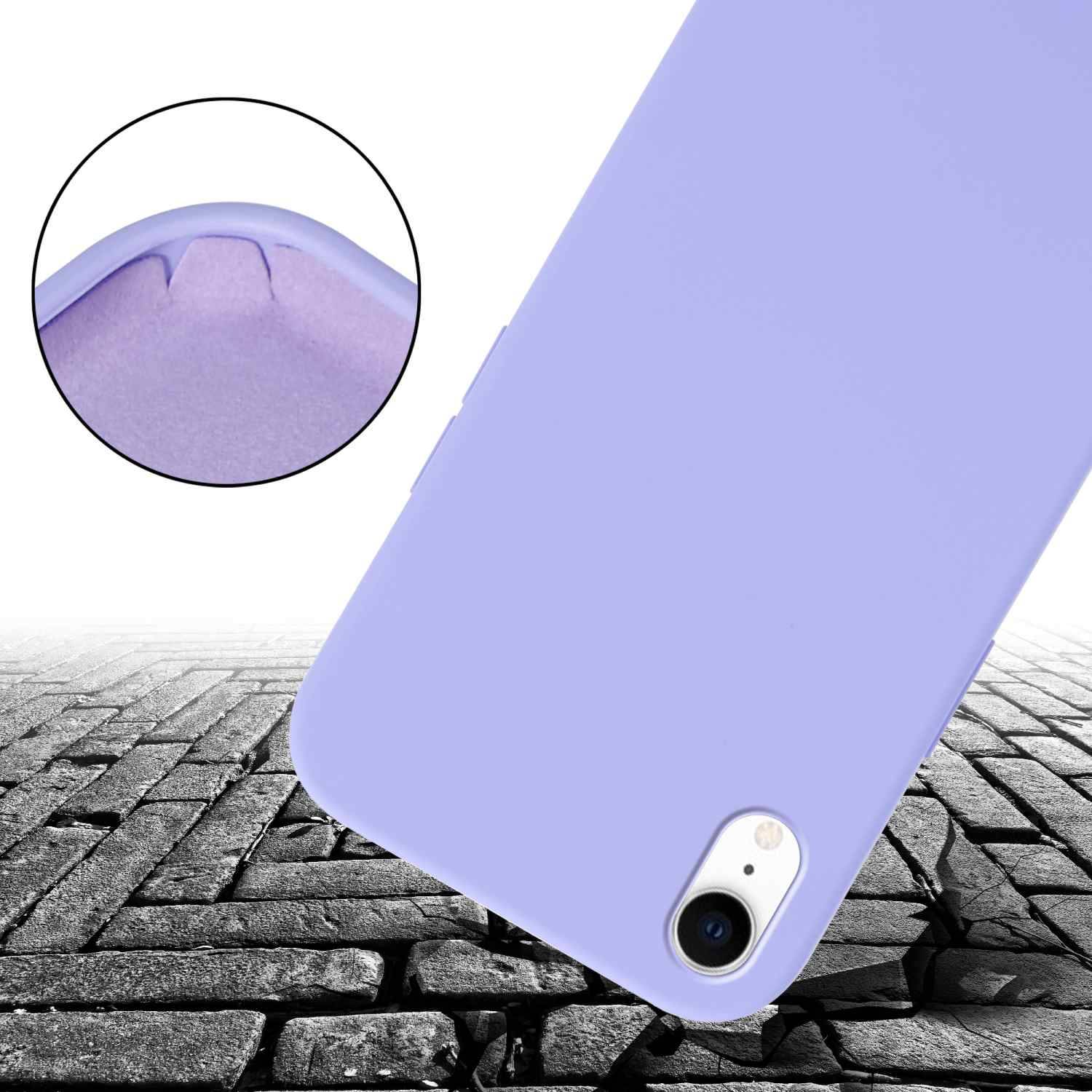 Cadorabo Schutzhülle für Apple iPhone XR Hülle in Lila Handykette Etui längenverstellbar Kordel Band