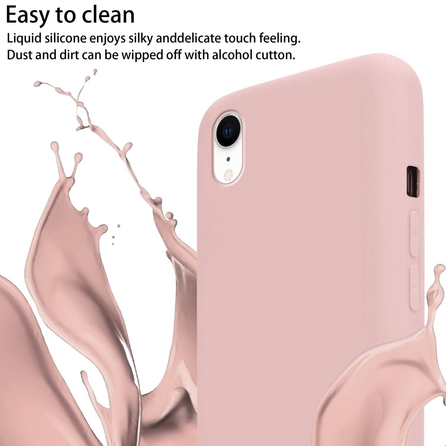 Cadorabo Schutzhülle für Apple iPhone XR Hülle in Rosa Handykette Etui längenverstellbar Kordel Band