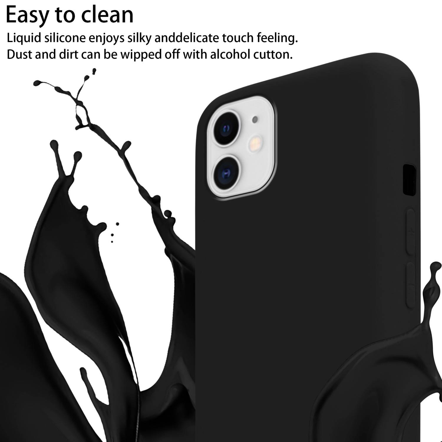 Cadorabo Schutzhülle für Apple iPhone 11 Hülle in Schwarz Handykette Etui längenverstellbar Kordel Band