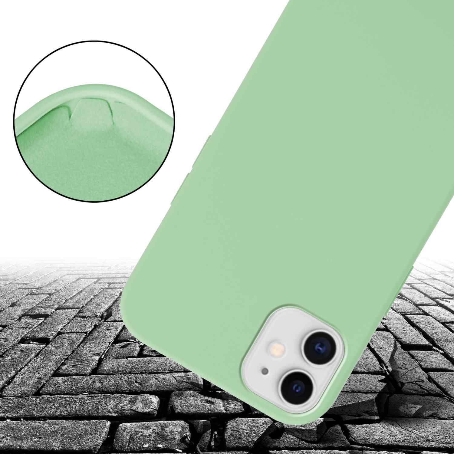 Cadorabo Schutzhülle für Apple iPhone 11 Hülle in Grün Handykette Etui längenverstellbar Kordel Band