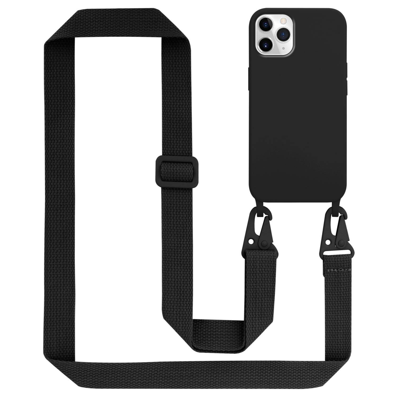 Cadorabo Schutzhülle für Apple iPhone 11 PRO Hülle in Schwarz Handykette Etui längenverstellbar Kordel Band