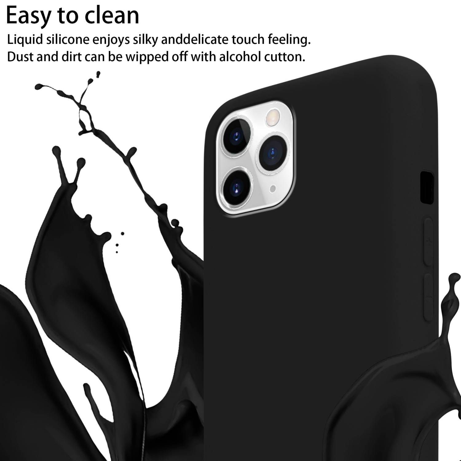 Cadorabo Schutzhülle für Apple iPhone 11 PRO Hülle in Schwarz Handykette Etui längenverstellbar Kordel Band