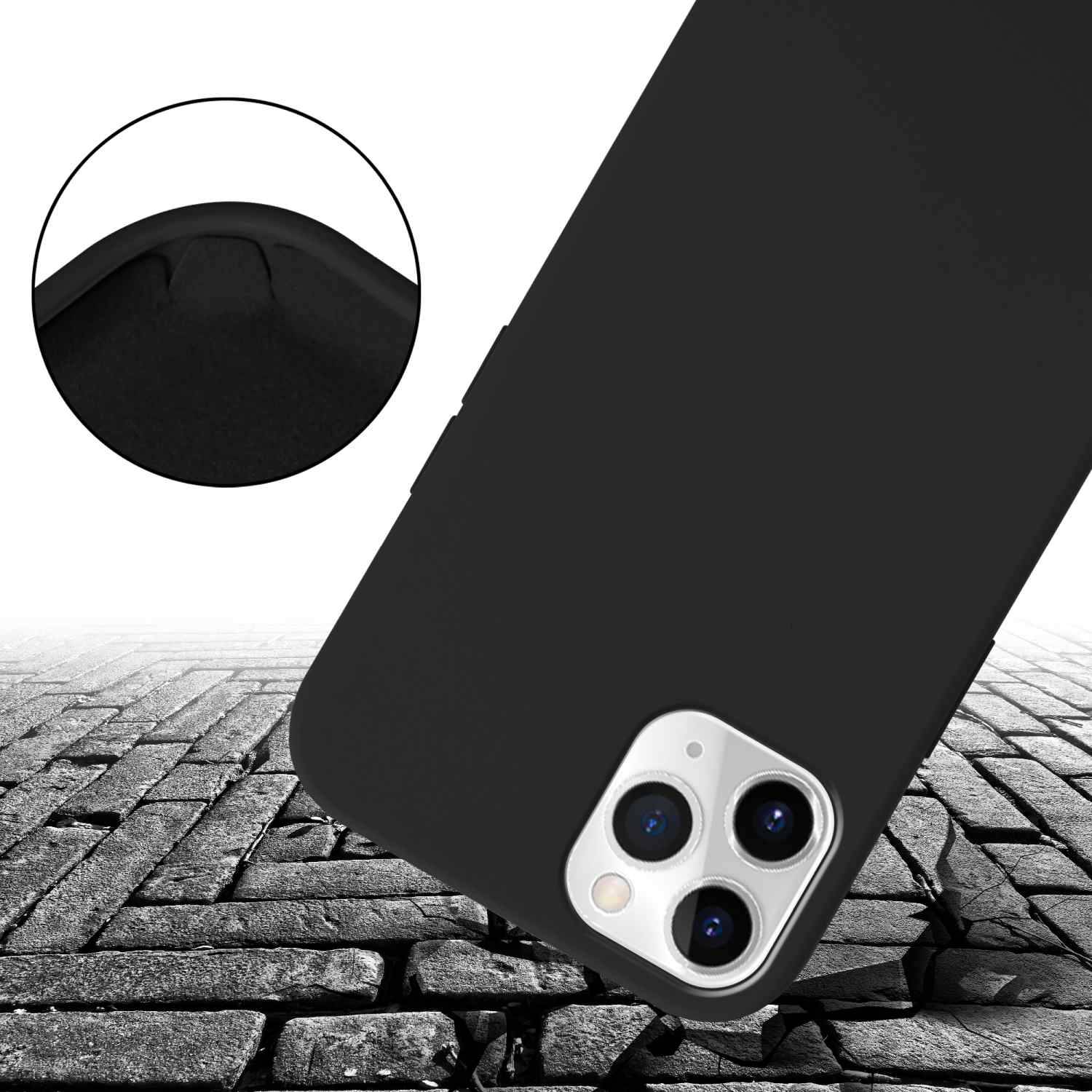 Cadorabo Schutzhülle für Apple iPhone 11 PRO MAX Hülle in Schwarz Handykette Etui längenverstellbar Kordel Band