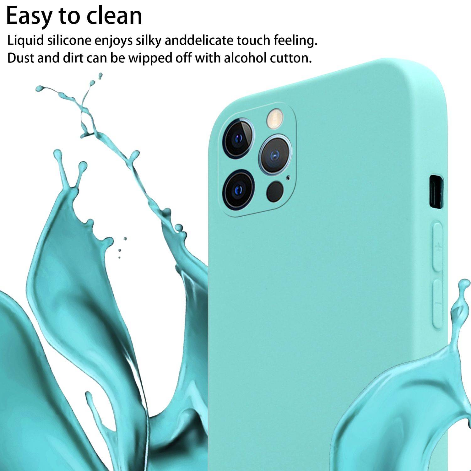 Cadorabo Schutzhülle für Apple iPhone 12 / 12 PRO Hülle in Türkis Handykette Etui längenverstellbar Kordel Band