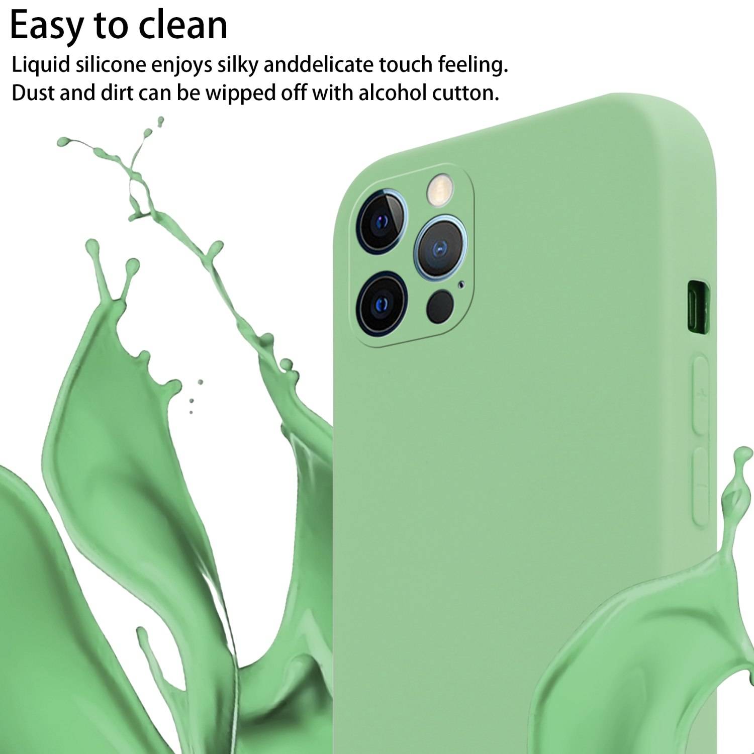 Cadorabo Schutzhülle für Apple iPhone 12 / 12 PRO Hülle in Grün Handykette Etui längenverstellbar Kordel Band