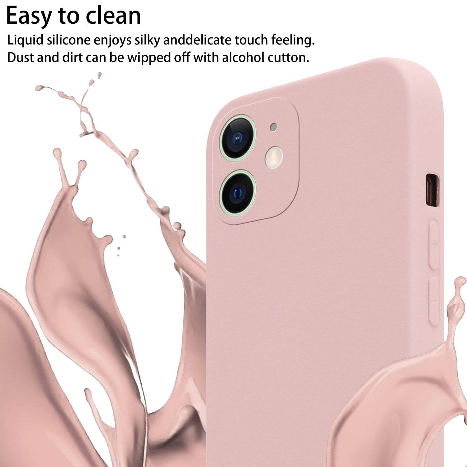 Cadorabo Schutzhülle für Apple iPhone 12 MINI Hülle in Rosa Handykette Etui längenverstellbar Kordel Band